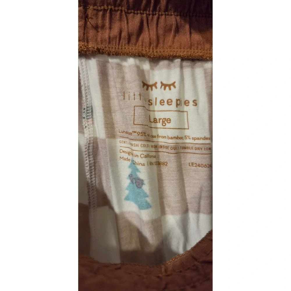 Little Sleepies Men's Large Christmas Pajama Pants Bamboo Checkered Holiday
